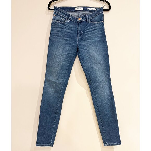 Guess Sexy Curve Skinny Jeans Womens Size 27 Medium Blue Denim Mid Rise - Picture 1 of 9